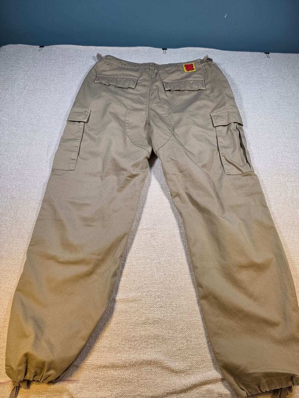 Empyre Cargo Pants Mens 32 Khaki Tan Loose Fit Drawstring Hem Skater Gorpcore